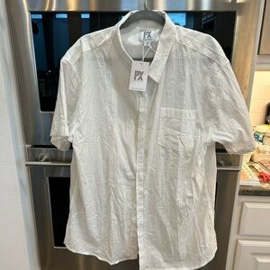 BNWT PX clothing White Casual Button Down in XXL